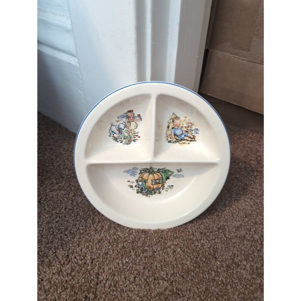 Vintage Salem China Co. Nursery Rhyme Divided Plate